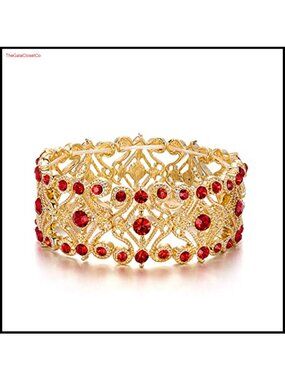Crystal Cluster Tennis Stretch Bracelet Wedding Bridal Jewelry
